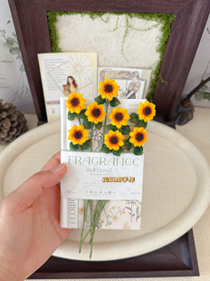 原创设计一举夺魁书签手工微钩编织向日葵书签成品节日礼物