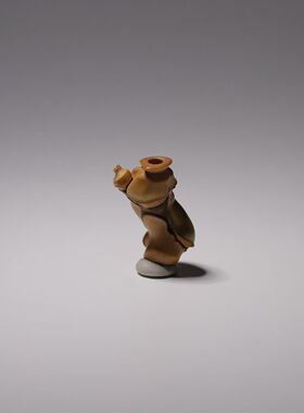 山宁竹舍 清水竹器 清字落款件 精品异形玉竹小蛮腰把件手捻挂坠