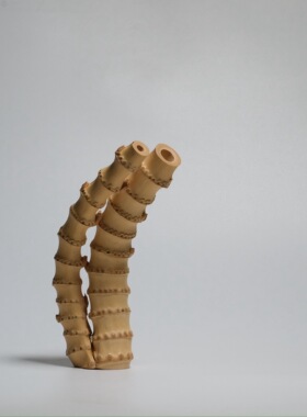 山宁竹舍 竹风邱瑞竹器 异形竹花插摆件