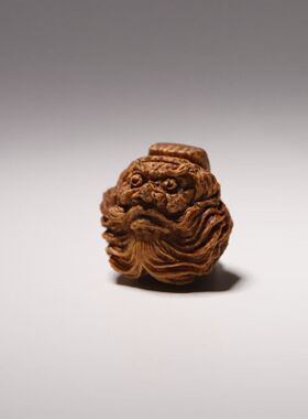 山宁竹舍 精工手作竹雕钟馗配珠挂坠手捻