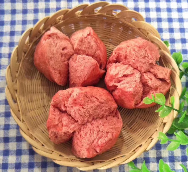 金华美食永康特产酒糟馒头红馒头开花馒头营养早餐酒店酒席小吃