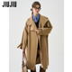 大衣 高级感立领廓形中长款 JIUJIU英伦风风衣外套女2025秋新款 法式