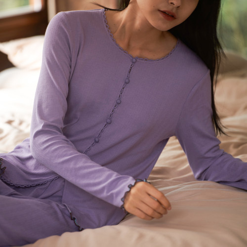 柔软开衫针织套装家居服