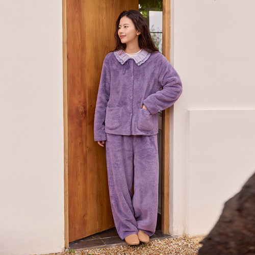 朵朵可可冬季女套装睡衣家居服