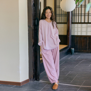 朵朵可可26秋冬新款纯棉厚款简约基础长袖上衣可外穿女士家居服