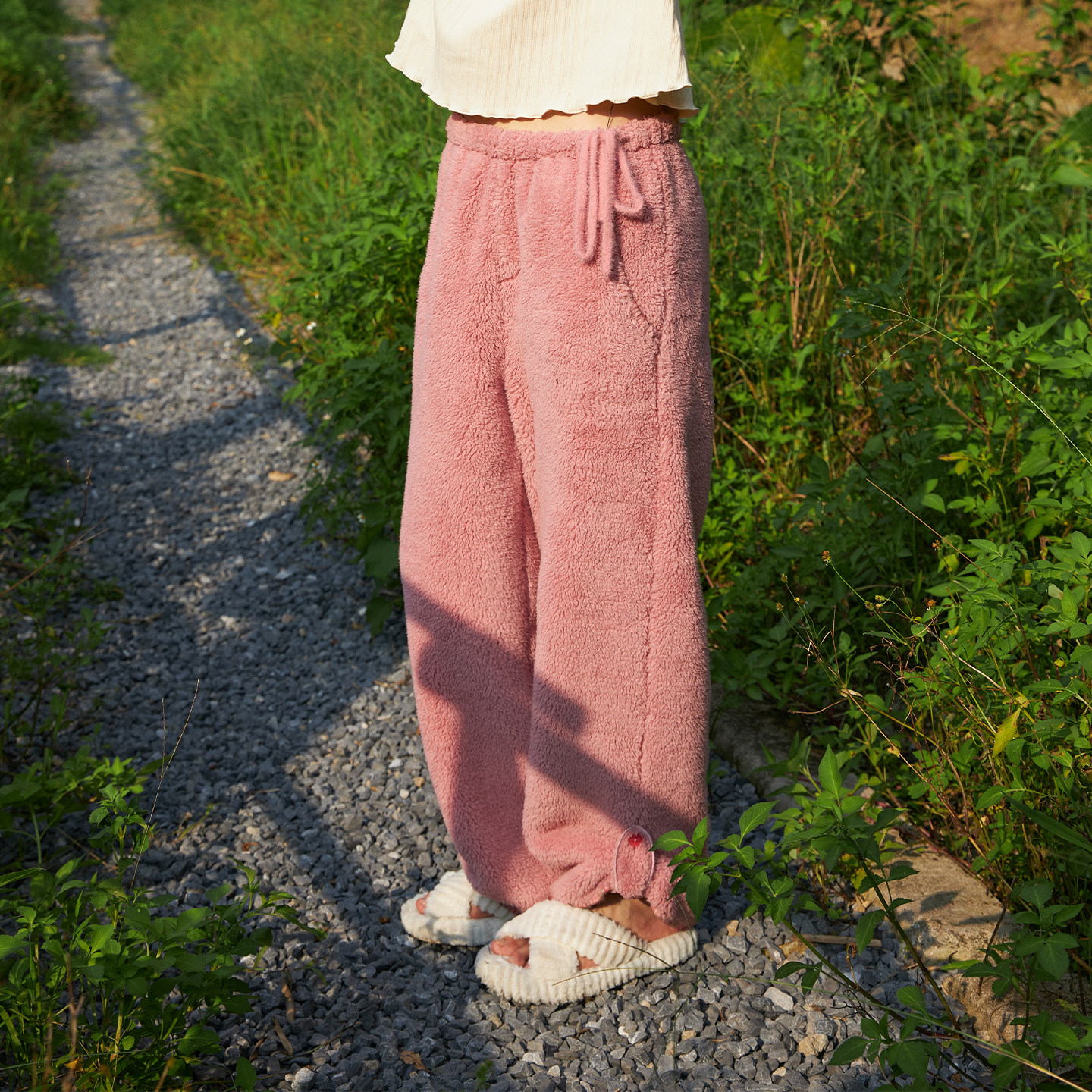 朵朵可可暖感双面舒棉绒居家单裤