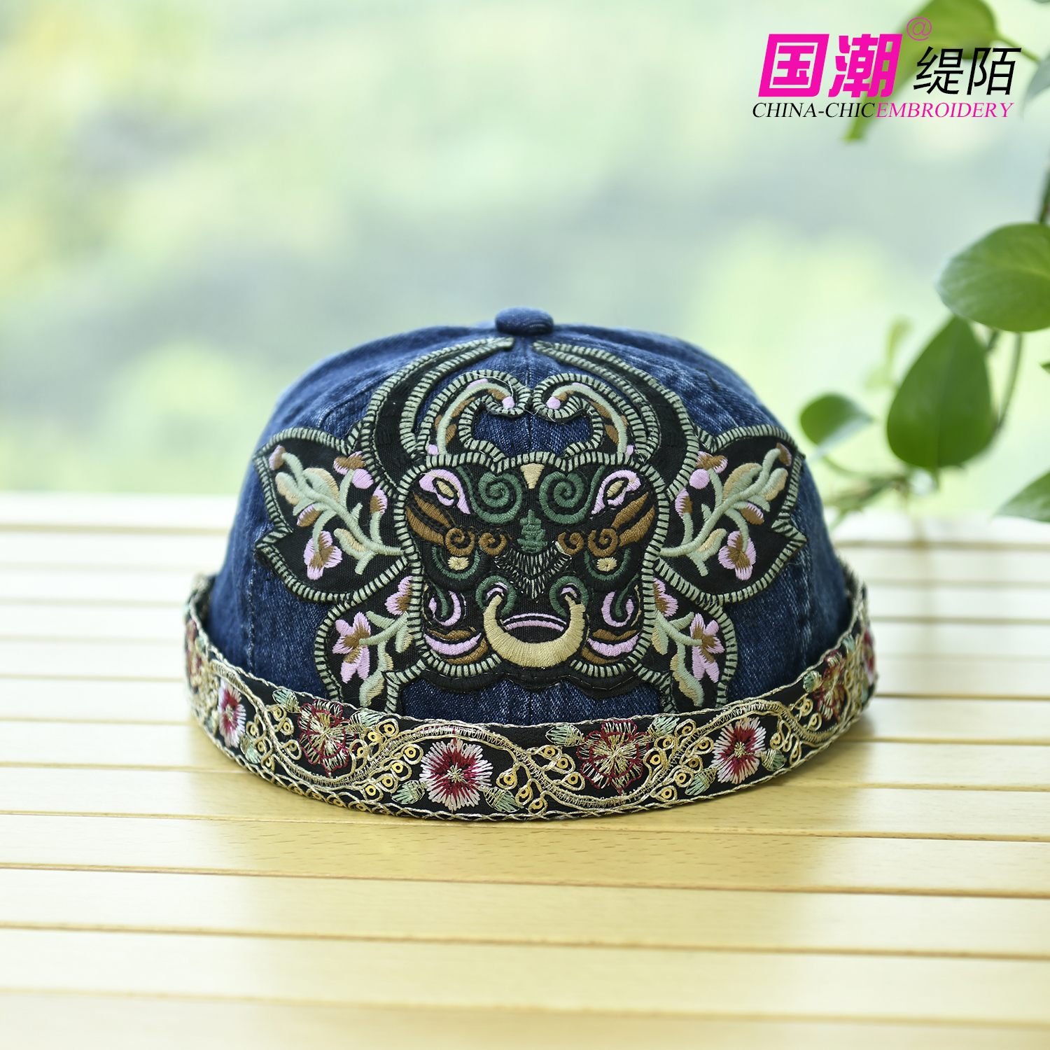 国潮做旧冷帽无檐瓜皮帽女士雅痞帽潮牌水手地主帽西瓜帽子民族风