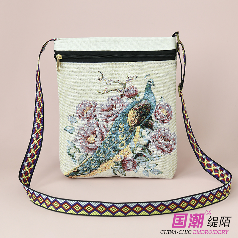 包包女斜挎小挎包帆布包中国民族风绣花可爱时尚女士手机包单肩包