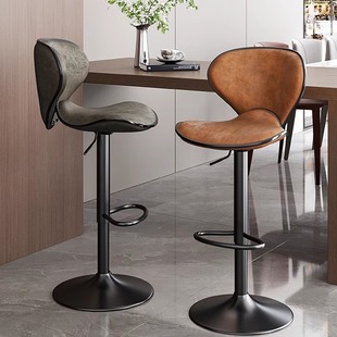 吧椅轻奢高脚凳现代简约家用靠背椅吧台椅子前台接待椅酒吧高脚椅