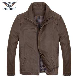 欧美休闲男士 皮夹克秋冬百搭机车皮外套 真皮皮衣头层牛皮复古短款