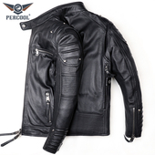哈雷机车服真皮皮衣青年男头层纯牛皮骑行皮夹克潮流摩托车服外套