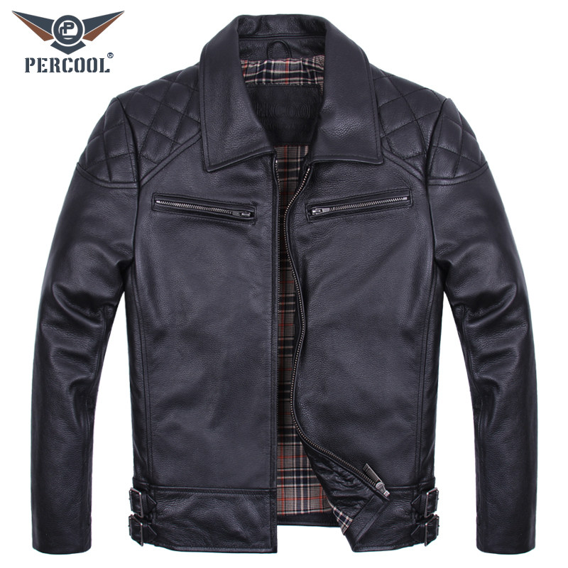 秋冬季真皮皮衣休闲男士机车皮夹克头层牛皮短款翻领修身皮外套潮