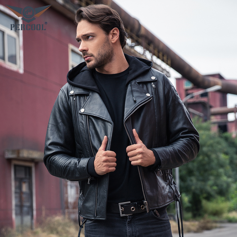 2025新款重磅哈雷机车服真皮皮衣骷髅刺绣大翻领摩托车皮夹克外套