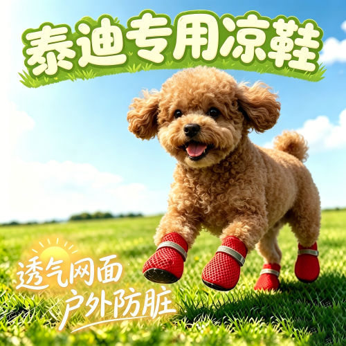 泰迪专用狗狗凉鞋小狗鞋子夏透气宠物小型犬狗鞋夏季软底甩不掉的