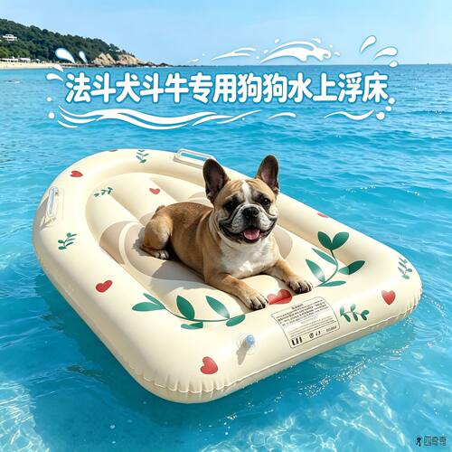 法斗犬狗浮排泳圈小大型犬小狗游泳圈狗狗水上浮床装备宠物专用的