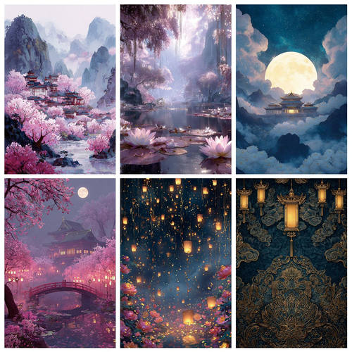 手办拍摄古风唯美背景布写真布