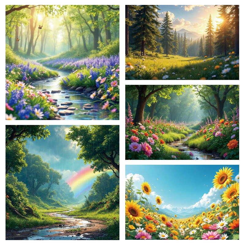 梦幻森林背景布儿童森系写真布