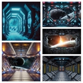 宇宙飞船背景布科技感儿童帅气写真背景墙布主题民宿造景道具墙布