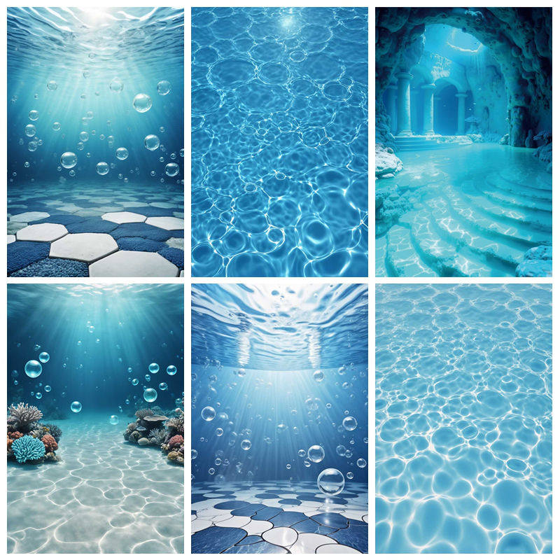 水波纹静物拍照背景布美人鱼写真