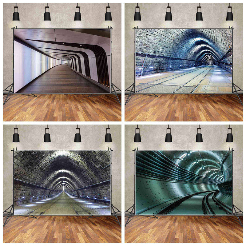 3D立体延伸隧道酒吧直播背景布