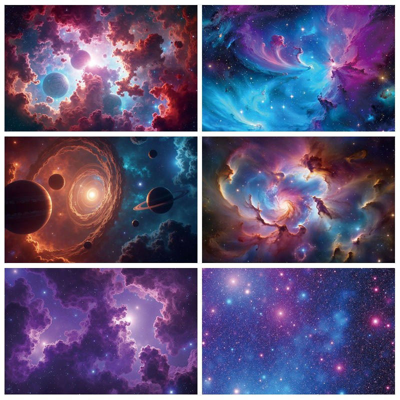 新款宇宙星空夜空背景布摄影拍照