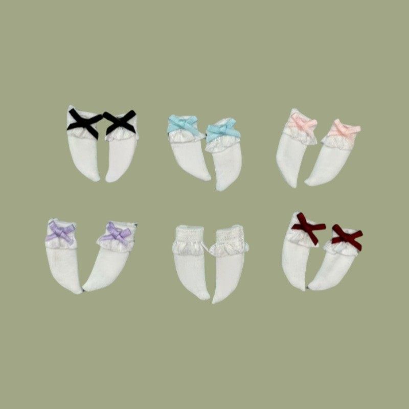 ob11娃娃袜子ymy娃衣蝴蝶结袜子