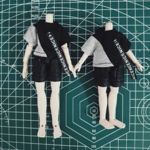 ob11娃衣 阿巳2.0 阿巳3.0娃衣 可穿 娃娃衣服 飘带短袖 拼色短袖