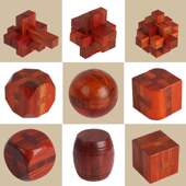 榫卯红木孔明锁拆装 成人儿童益智解锁礼品木制玩具老人鲁班锁实木