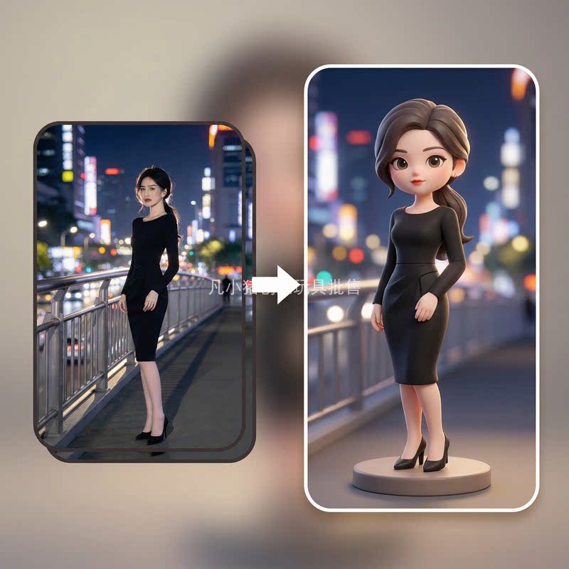 Q版照片3D打印人物宠物手办定制