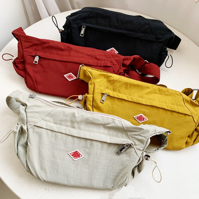 日系新品danton多口袋拉链斜挎单肩背包多功能女包