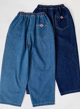 张晓沫日系新品danton后口袋松紧腰牛仔裤九分裤女