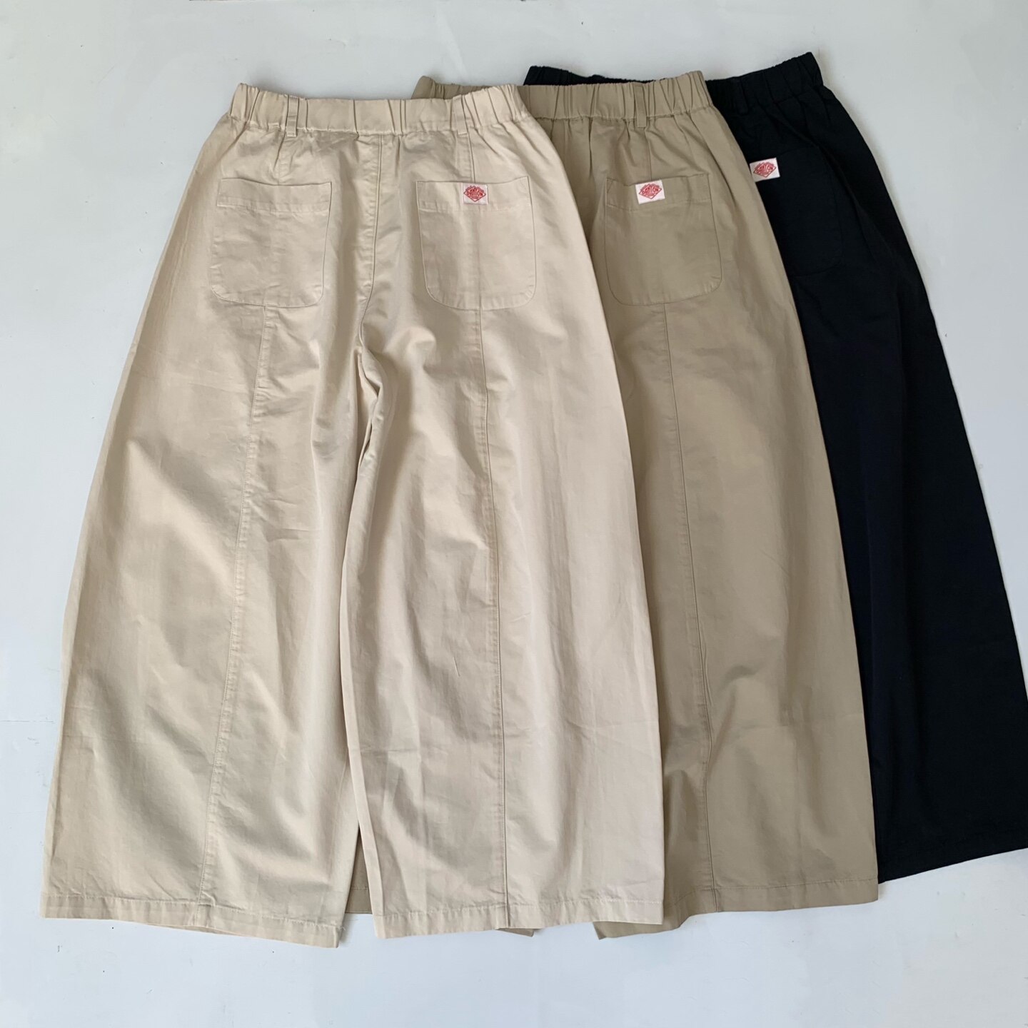 日系新品danton松紧腰休闲阔腿裤百搭直筒裤女