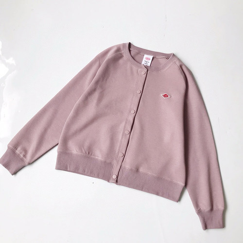 张晓沫日系24秋冬新品danton纯色毛圈棉按扣圆领外套开衫女