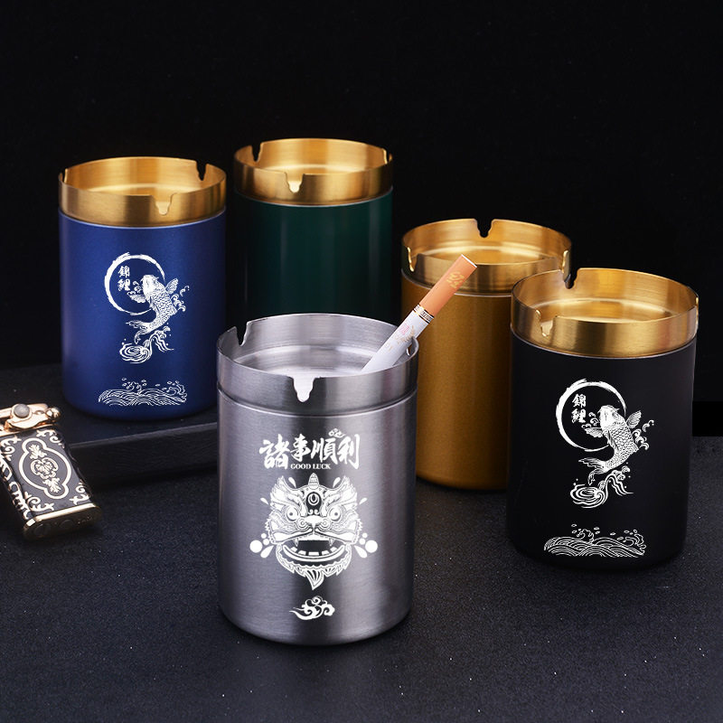 防风防飞灰烟灰缸 不锈钢车载沙漏烟灰缸 创意家用网咖漏斗烟灰缸