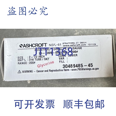原装 供应ASHCROF 25-1009-SWL-02L-200 251009SWL02L60 200 PSI
