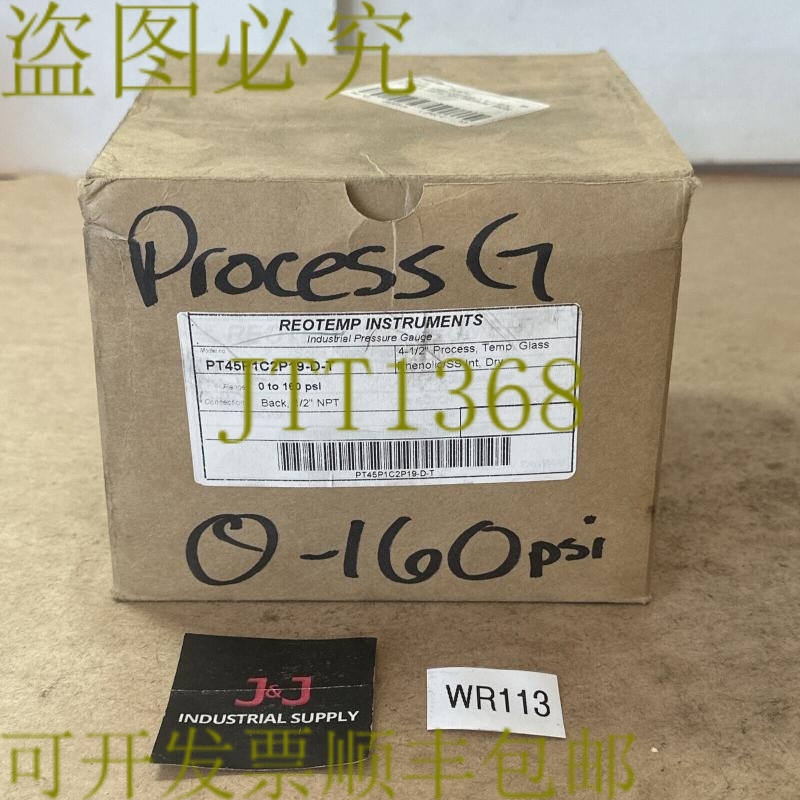 原装供应-Reotemp PT45P1C2P19-DT 压力表 4-1/2 英寸 0-160psi 1