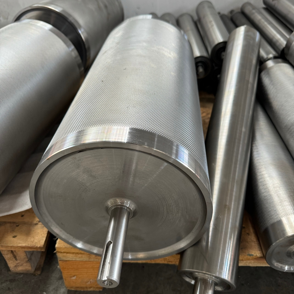 大直径滚筒滚花镀铬磨床精车滚轮滚筒主动从动不锈钢辊筒头尾滚长