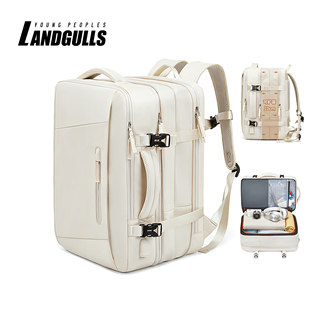 旅行双肩包女可扩容大容量出差轻便背包行李包学生书包男士电脑包