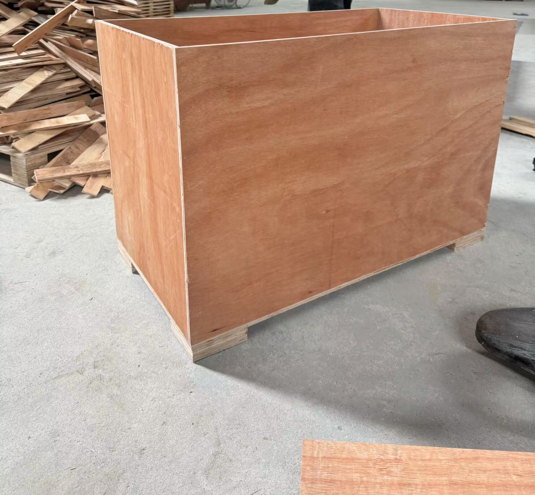 工厂量身定制手工固定木箱 免熏蒸胶合板双贴桃花芯红板出口木箱