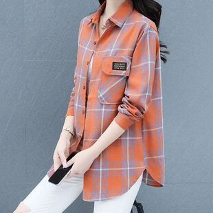 2026新款复古宽松格子衬衫外套女春秋薄款夏季设计感小众防晒衬衣