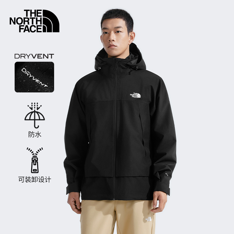 北面冲锋衣男新款防风防水