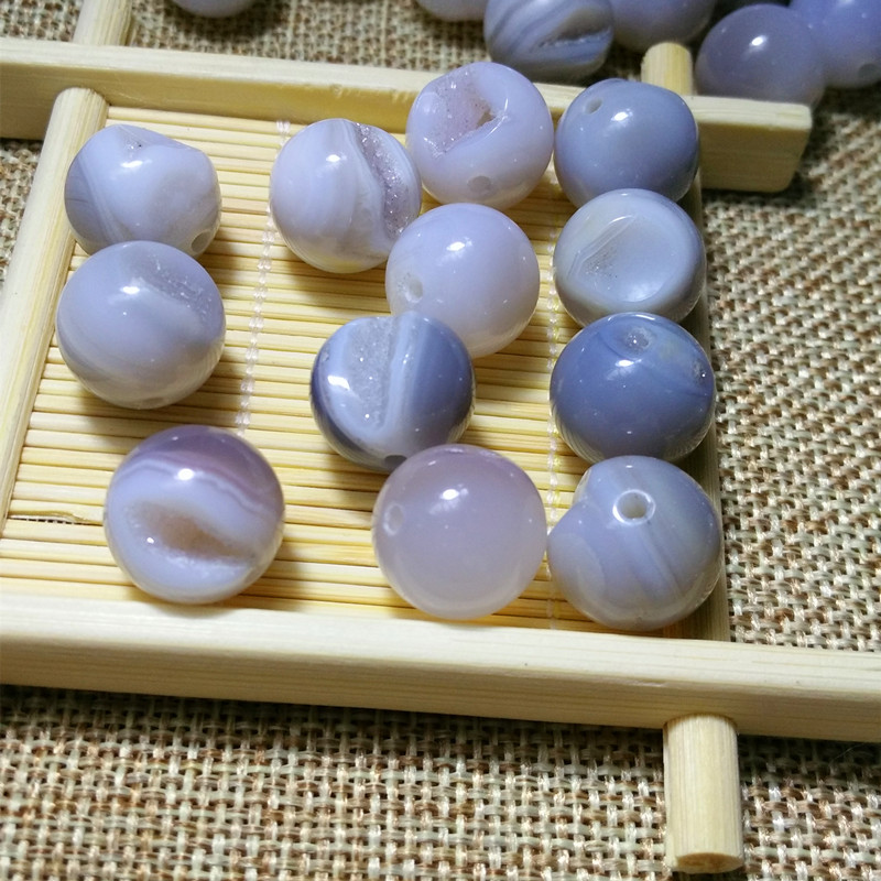 纯天然灰玛瑙水晶洞开口笑/diy散珠饰品配件女手链项链耳环/多用
