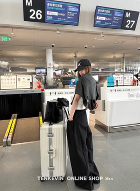 十一石 按头安利!可束脚垂感阔腿休闲裤女宽松显瘦拖地直筒长裤ll