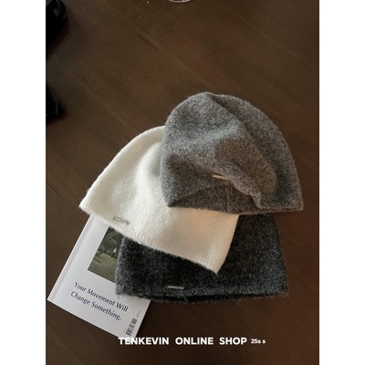 十一石 时髦有范!包头显脸小毛线针织帽女大头围保暖护耳帽秋冬II