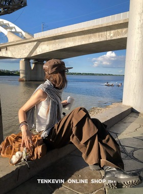 十一石 秋日计划！口袋拉链阔腿工装裤女小个子宽松直筒休闲裤ll