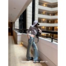 女小个子宽松休闲显瘦阔腿裤 低腰直筒牛仔裤 私下爱穿 十一石