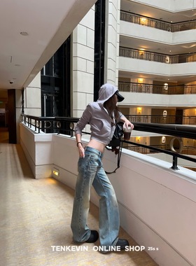 十一石 私下爱穿！低腰直筒牛仔裤女小个子宽松休闲显瘦阔腿裤ll