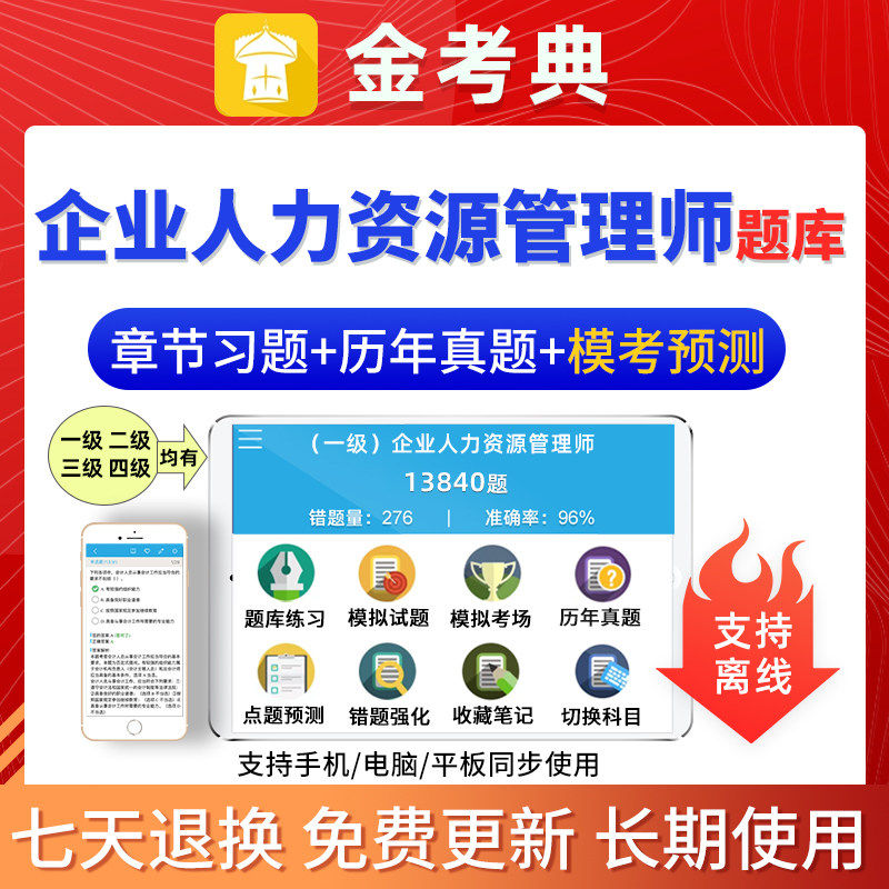 金考典2026企业人力资源管理师考试题库一级二级三级四级历年真题
