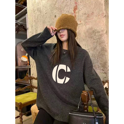 2026新款中长款圆领打底衫长袖女德绒保暖减龄宽松设计感胖mm上衣