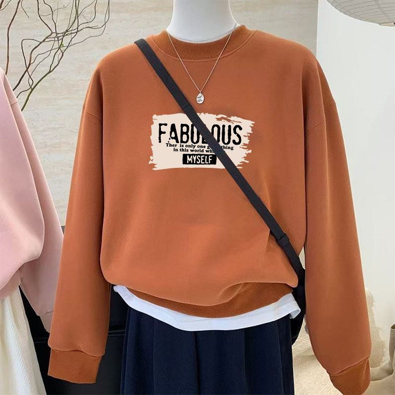 2026新款圆领长袖加绒设计感卫衣时尚通勤大码宽松加厚小个子外套,女装/女士精品,卫衣/绒衫,淘宝优惠券,粉丝福利购,淘宝优惠卷